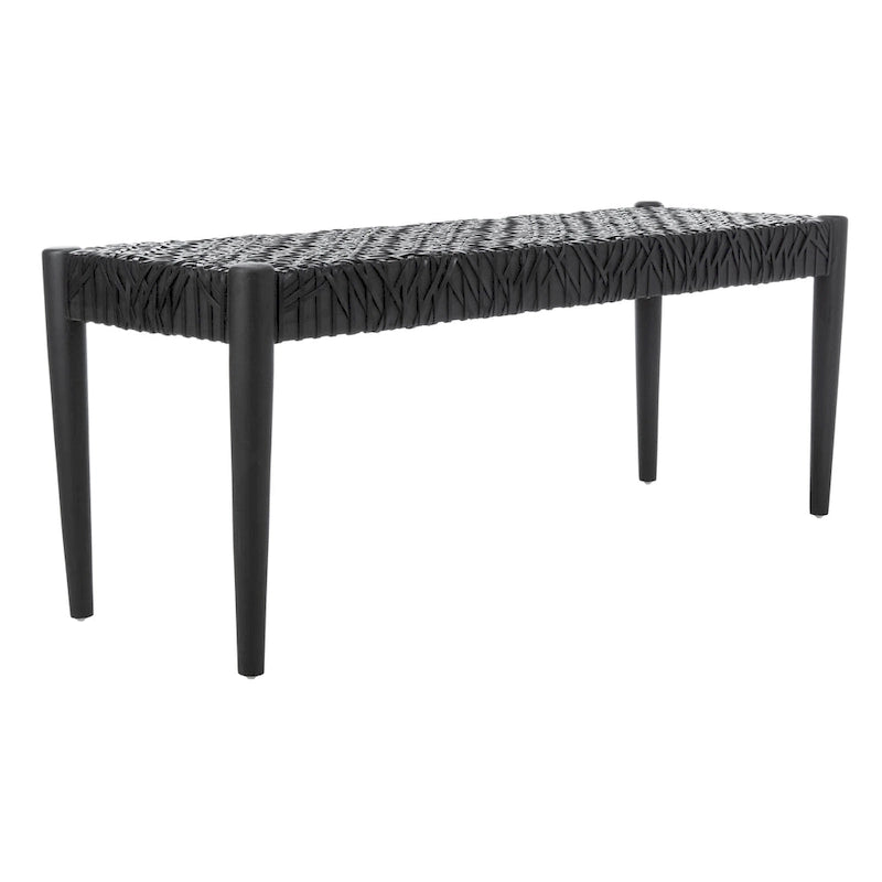Banc en bois et cuir