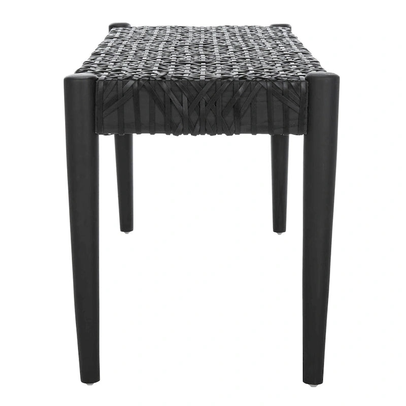 Banc en bois et cuir