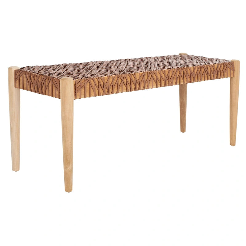 Banc en bois et cuir