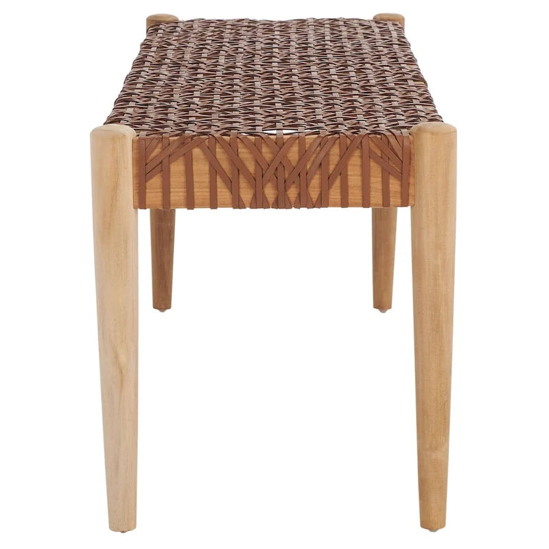 Banc en bois et cuir