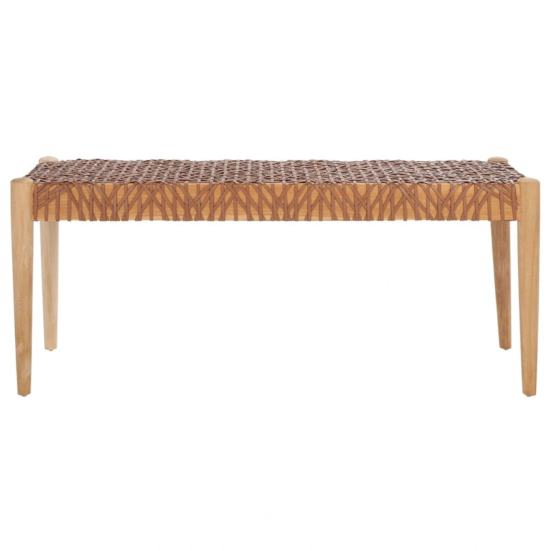 Banc en bois et cuir