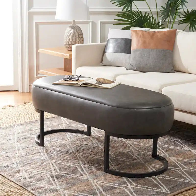 SAFAVIEH Sannie Oval Bench - 50 W x 20 D x 19 H - 50Wx20Dx19H