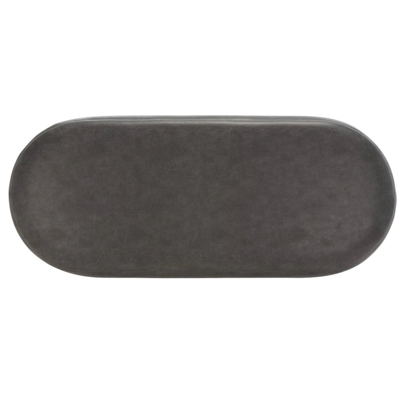 Banc ovale en cuir végétalien