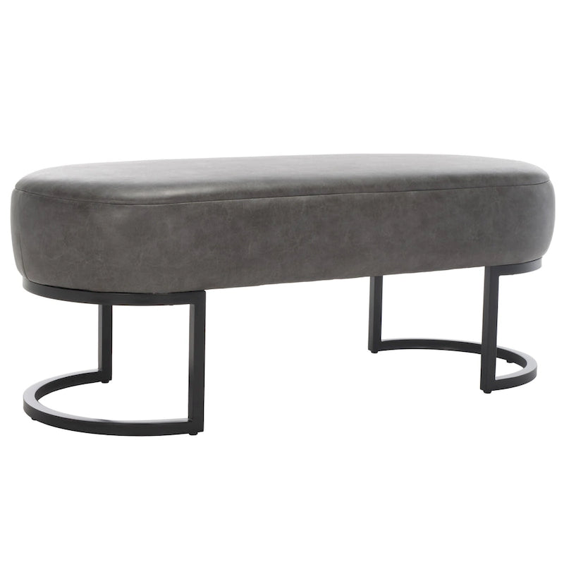 Banc ovale en cuir végétalien