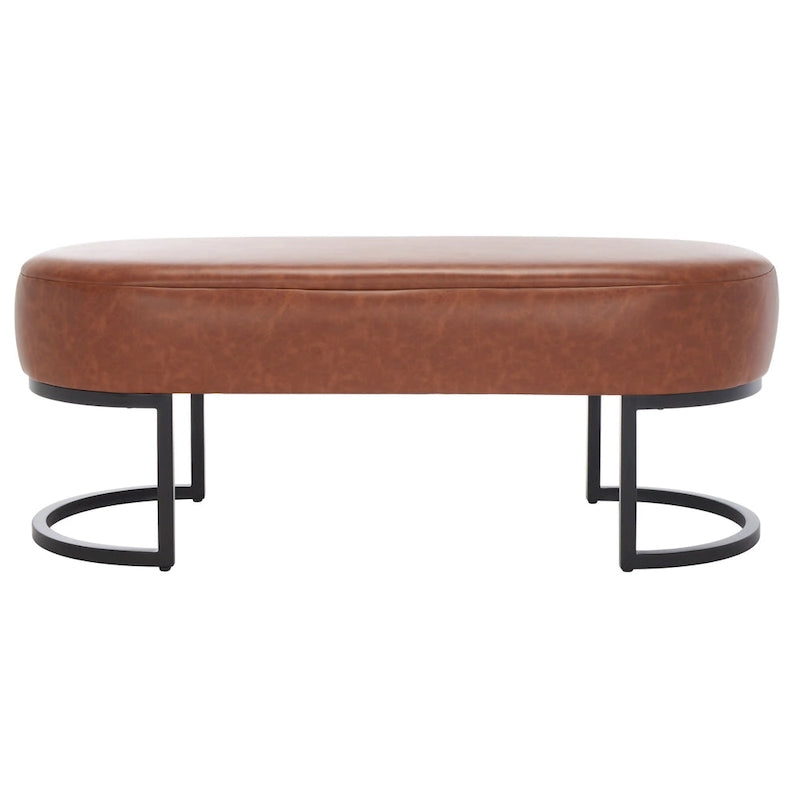 Banc ovale en cuir végétalien