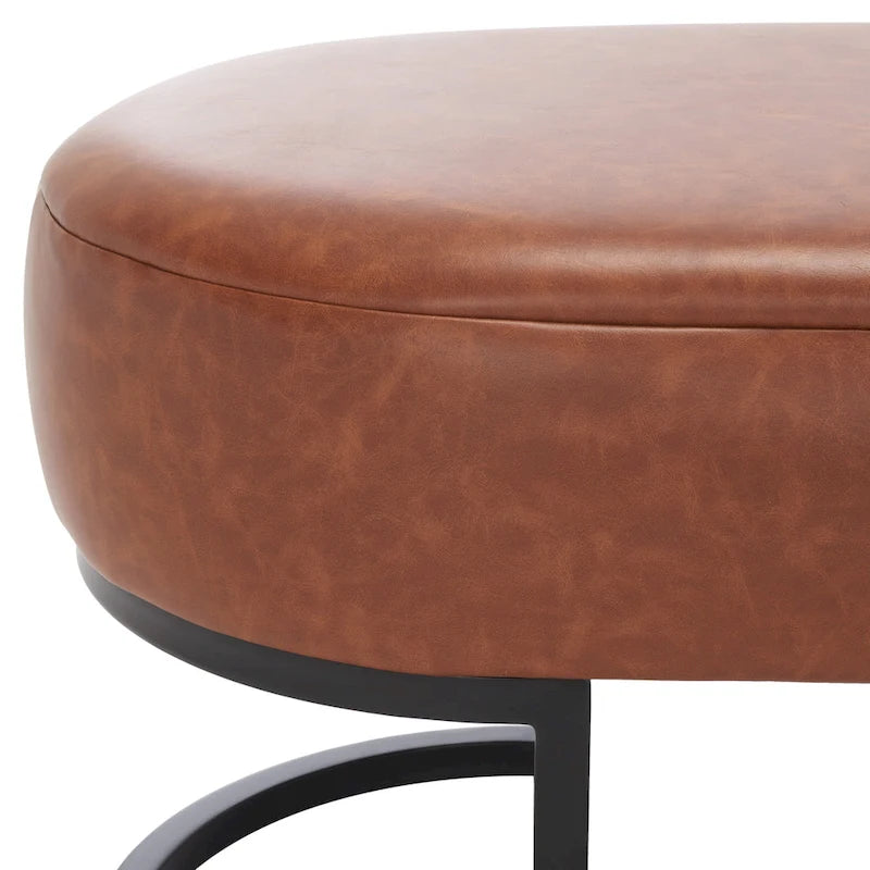 Banc ovale en cuir végétalien