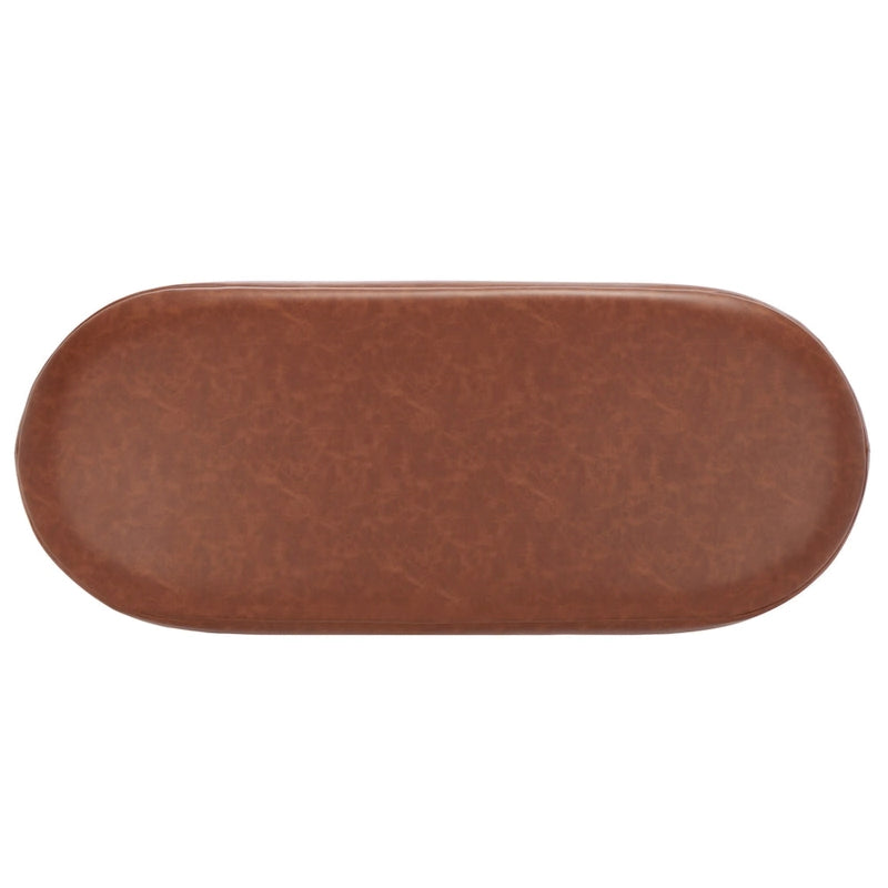 Banc ovale en cuir végétalien
