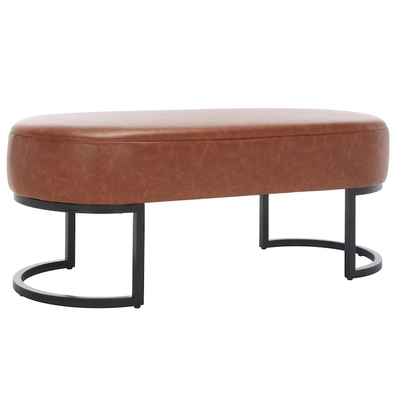 Banc ovale en cuir végétalien