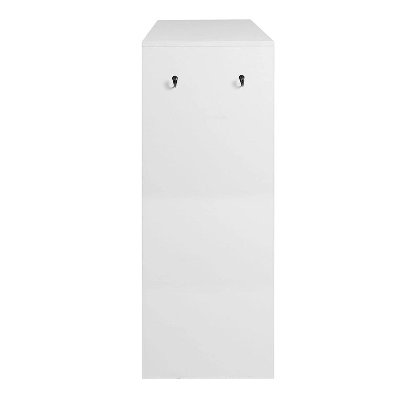 Meuble de rangement à chaussures autoportant avec 2 portes persiennes et étagère de rangement réglable