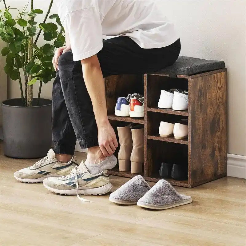 Banc à chaussures d'entrée avec rangement