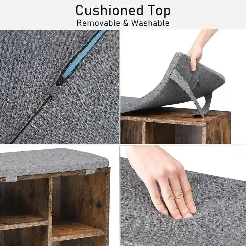 Banc à chaussures d'entrée avec rangement