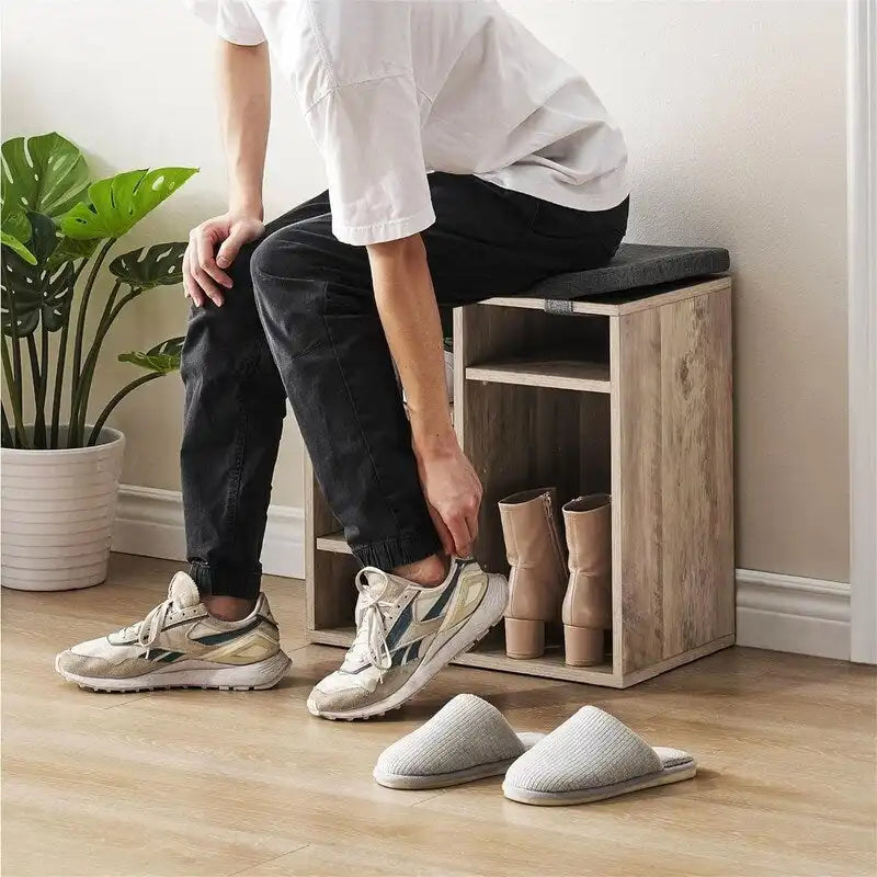 Banc à chaussures d'entrée avec rangement