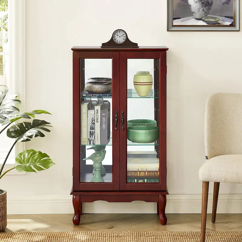 Vitrine à Curiosités Éclairée Vitrine de Collection avec Étagères Réglables