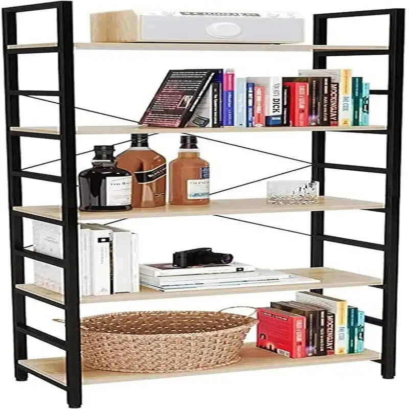 Bibliothèque à 5 niveaux avec étagères réglables