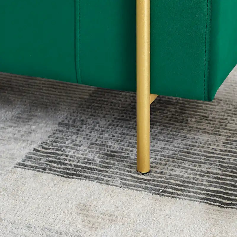 Banc de rangement capitonné en lin avec accoudoirs cylindriques