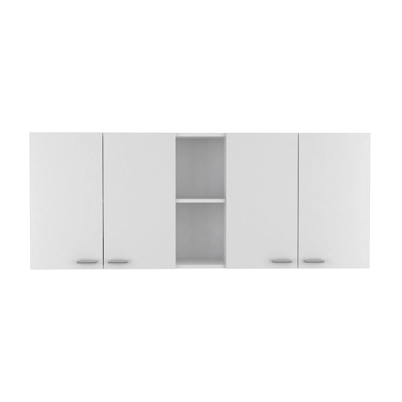 Armoire murale, deux portes, deux étagères extérieures, deux étagères intérieures