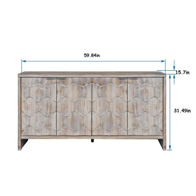 Armoire d'appoint style ferme, meuble en bois, buffet.