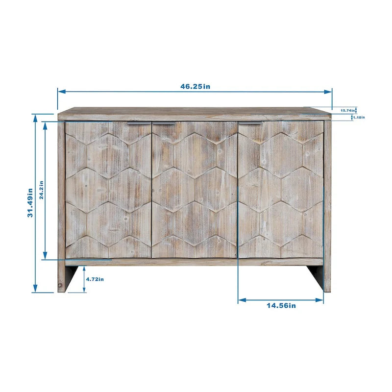 Armoire d'appoint style ferme, meuble en bois, buffet.