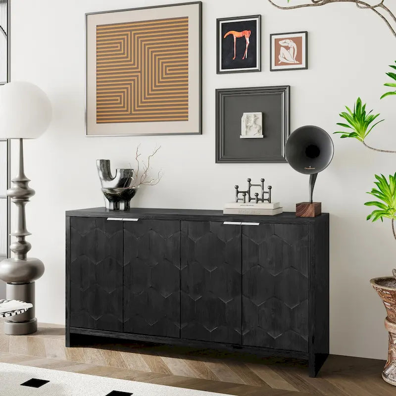 Armoire d'appoint style ferme, meuble en bois, buffet.