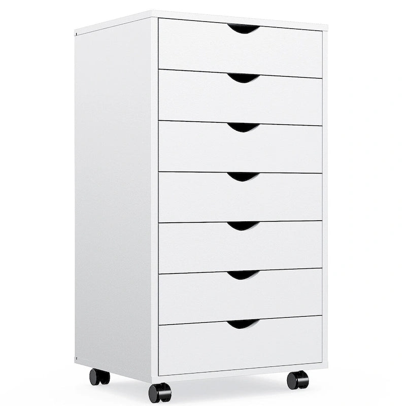 Commode 7 tiroirs - Commodes de rangement avec roulettes Commode en bois