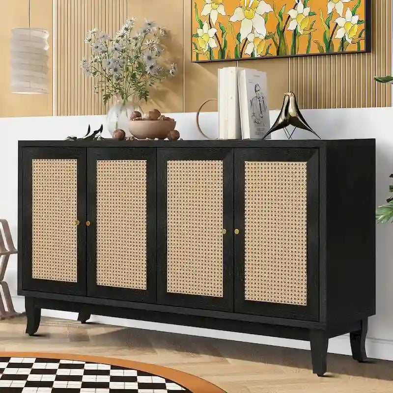 Bahut horizontal de style ferme moderne avec deux armoires