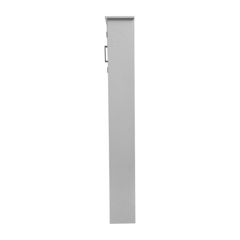 Meuble de rangement gris moderne pour toilettes avec 2 étagères et portes