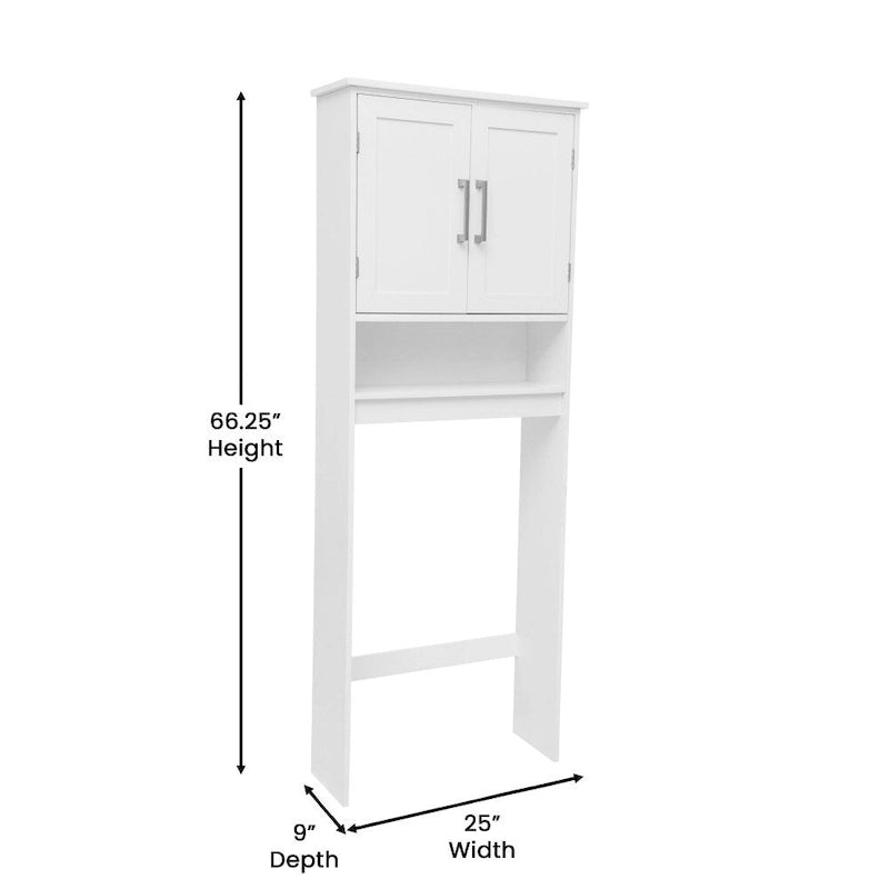 Meuble de rangement gris moderne pour toilettes avec 2 étagères et portes