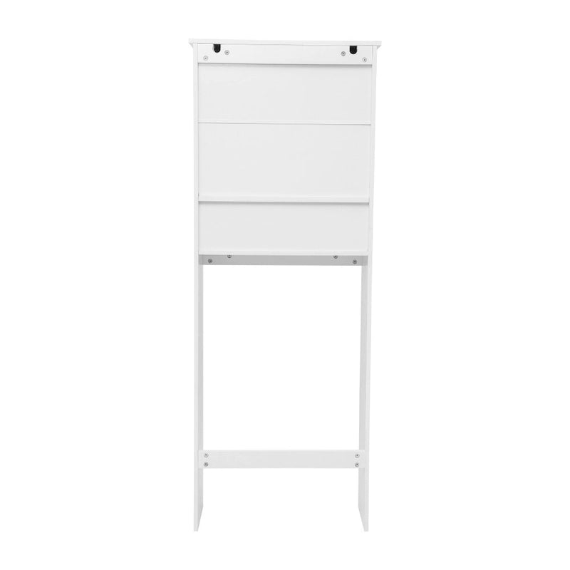 Meuble de rangement gris moderne pour toilettes avec 2 étagères et portes