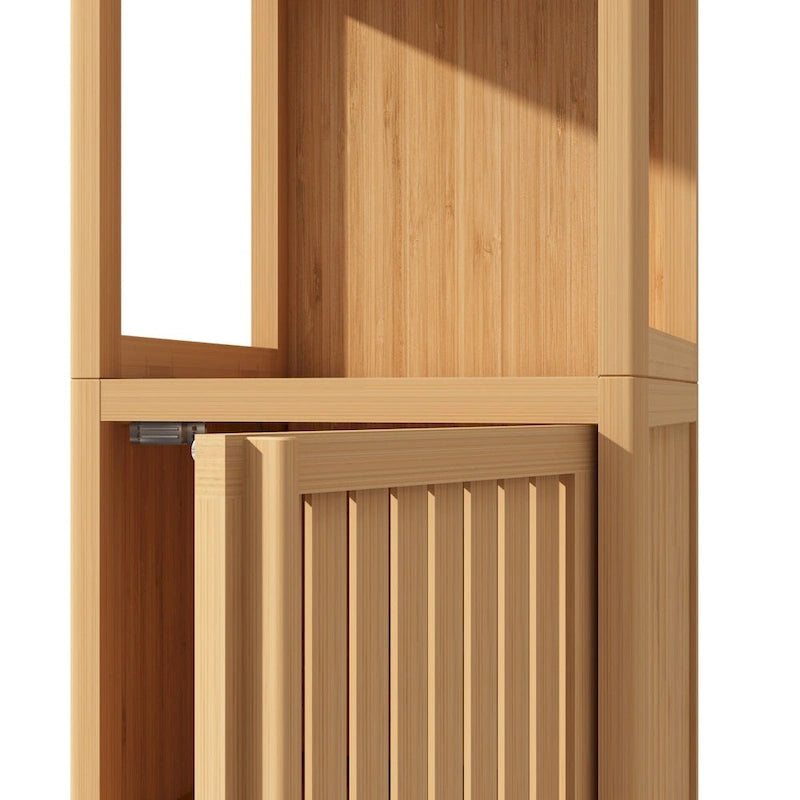 Meuble de rangement multifonctionnel en bambou grande capacité