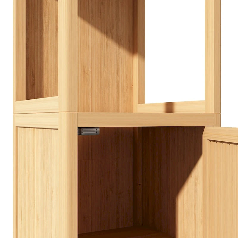 Meuble de rangement multifonctionnel en bambou grande capacité