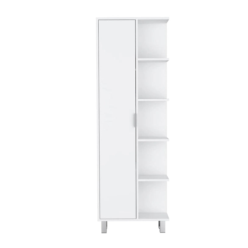 Meuble de rangement pour salle de bain avec quatre étagères ouvertes