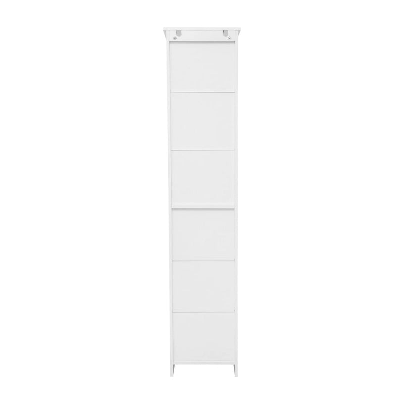Colonne de rangement de salle de bain autoportante moderne avec étagères et porte à fermeture magnétique