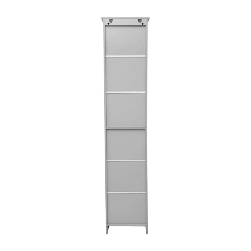 Colonne de rangement de salle de bain autoportante moderne avec étagères et porte à fermeture magnétique
