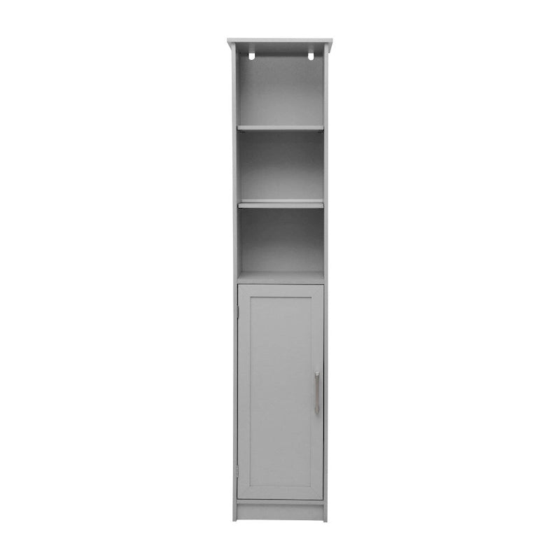Colonne de rangement de salle de bain autoportante moderne avec étagères et porte à fermeture magnétique