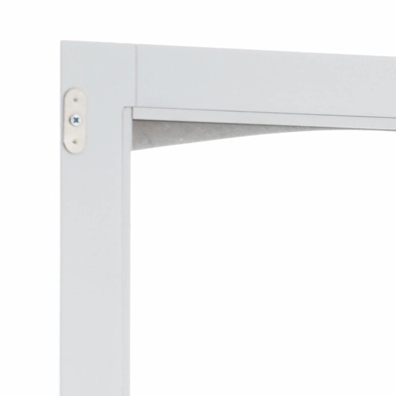 Armoire de rangement de salle de bain haute sur pied avec portes vitrées et deux tiroirs